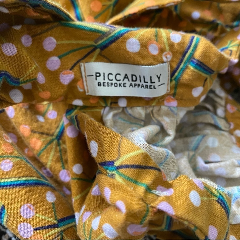 Piccadilly Bespoke Mustard Yellow Pink Floral Print Beckett Dress 2t - Picture 16 of 16